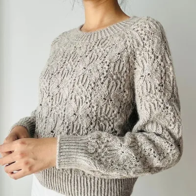 Ажурный пуловер реглан спицами Spring pullover - Ngo Quynh