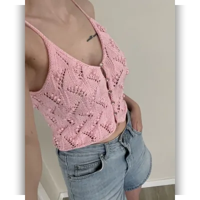 Ажурный топ спицами May Be Lily Tank - Camille K