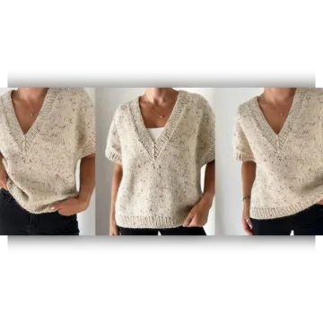 Безрукавка с V горловиной спицами сверху Ash Slipover V Neck - Caidree