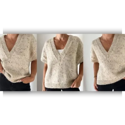 Безрукавка с V горловиной спицами сверху Ash Slipover V Neck - Caidree