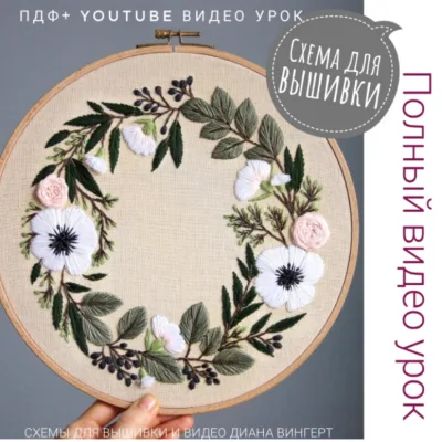 Цветочный венок. Анемоны и Эвкалипт - Diana Vingert