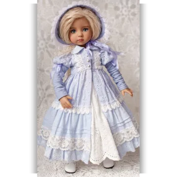 Dress with lace for Effner doll Little Darling / Платье с кружевом для куклы