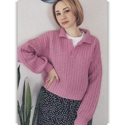 Джемпер-поло Blossom - Viscozzi.crochet