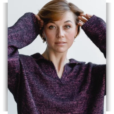 Джемпер с воротником aura_polo - Aura Yarns