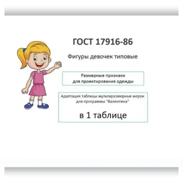 Фигуры девочек типовые. Размерные признаки для проектирования одежды