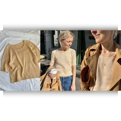 Футболка реглан спицами Cumulus O-Neck - PetiteKnit