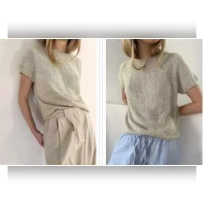 Футболка с круглой кокеткой Plain Yoke Tee 22 - Lene Holme Samsøe