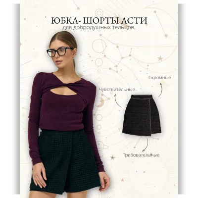 Юбка шорты Асти. Размер XS-6XL. Рост 160-165 - lekalolingerie