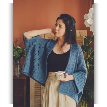 Кардиган без застежки спицами из толстой пряжи Felia - Irene Lin