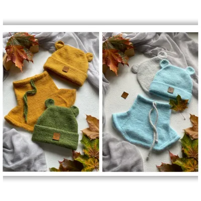 Комплект Мышкина бини + манишка - Елена Крупнова