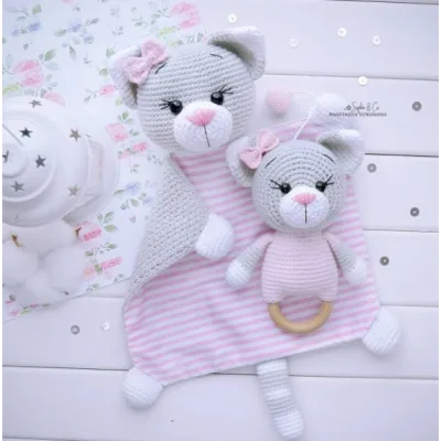 Кошечка-комфортер и погремушка- музыкальная игрушка - anastasiya_vokhmina
