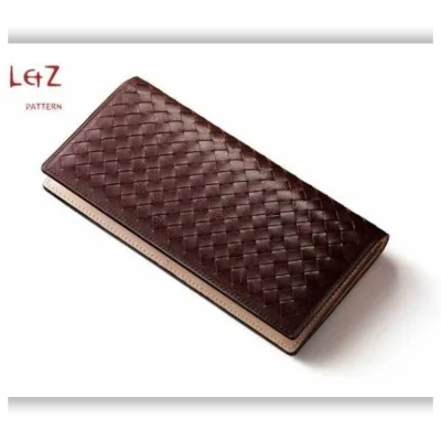 Кожаный длинный кошелек с плетеной обложкой, модель CCD-21 - LetZ pattern