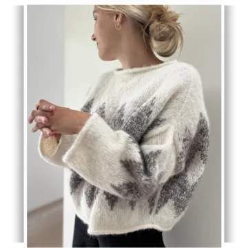 Красивый джемпер оверсайз спицами сверху Soft Nordic - NORgardknitters