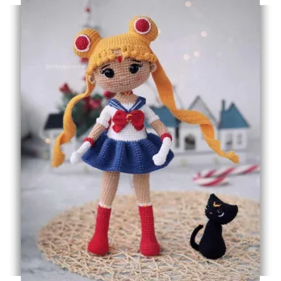 Куколка Сейлор Мун и кошка Луна - pollytoys_crochet