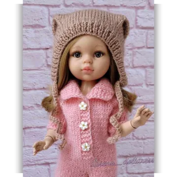 Lirene's dolls Шапочка с ушками Мишка» для кукол Паола Рейна 32 см