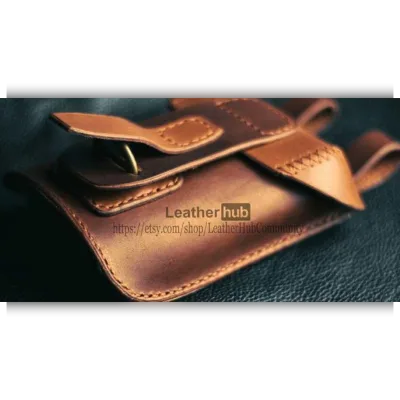 Маленькая поясная сумочка из кожи - LeatherHubPatterns