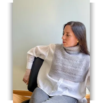 Манишка из альпака Merendera, связанная спицами регланом погон - Cecilia Knits