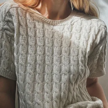 Модная футболка косами Tee no. 2, вязаная спицами сверху - My favourite things