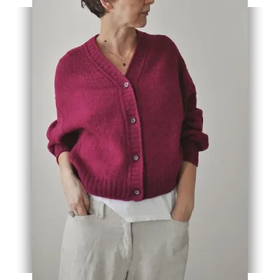 Модный кардиган оверсайз с рукавом летучая мышь Claire Cardigan - Вяжи.ру