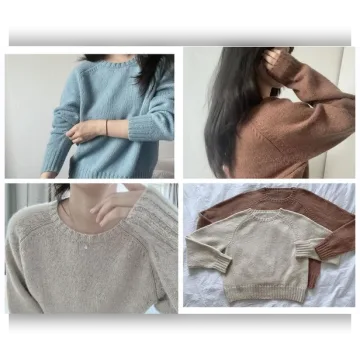 Модный свитер с анатомическим регланом спицами Need More sweater - Nanhee Myung