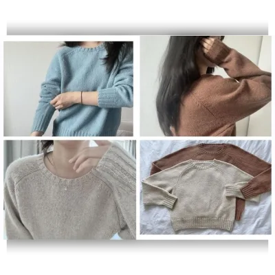 Модный свитер с анатомическим регланом спицами Need More sweater - Nanhee Myung