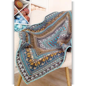 Мозаичный плед крючком Cozy Mosaic Cuddles - BebaBlanket