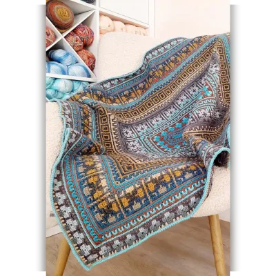 Мозаичный плед крючком Cozy Mosaic Cuddles - BebaBlanket