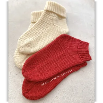 Носки тунисским столбиком - Aydo_lyubov_crochet