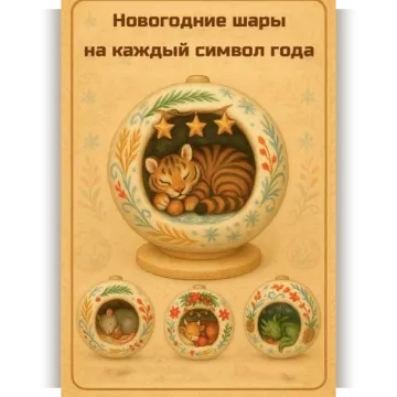 Новогодние шары на каждый символ года. Артбук
