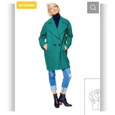 Пальто О-силуэта №121 — выкройка из Burda 11/2016 - Burda Style