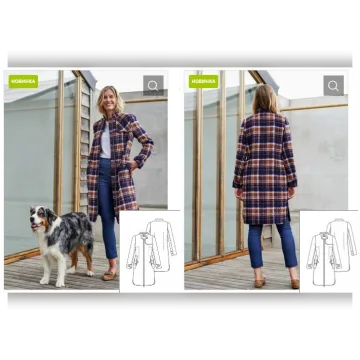 Пальто полуприлегающего силуэта №19 - выкройка из Knipmode Fashionstyle 11/2022. Размеры 34-42, 44-52, 54