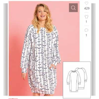 Платье О-силуэта №21 - выкройка из Knipmode Fashionstyle 5/2020. Размеры S-XXXL - burdastyle