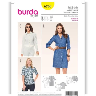 Платье-рубашка №6760 — выкройка из Каталог Burda осень-зима/2015/2016 - Burda Style