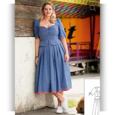 Платье с баской №129 — выкройка из Burda 10/2016 - Burda Style
