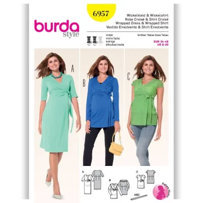 Платье с запахом №6957 — выкройка из Каталог Burda осень-зима/2015/2016 - Burda Style