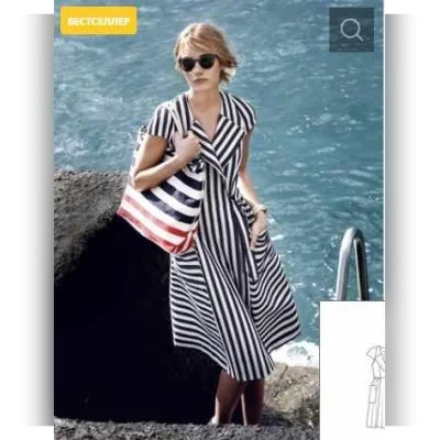 Платье с запахом и накладными карманами №121 — выкройка из Burda 4/2015 - Burda Style