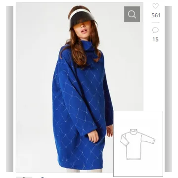 Платье в спортивном стиле №103 - выкройка из Burda 12/2019. Размеры 36 - 44