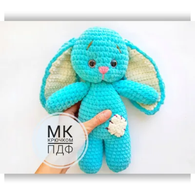 Плюшевый вязаный зайка крючком, мастер класс игрушка заяц - Fiona_dolls