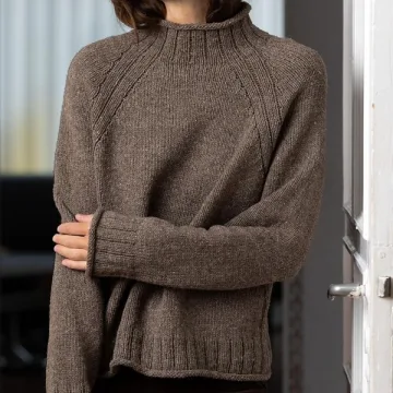 Простой свитер-реглан в стиле унисекс P1_Sweater, вязаный спицами сверху - Susanne Müller