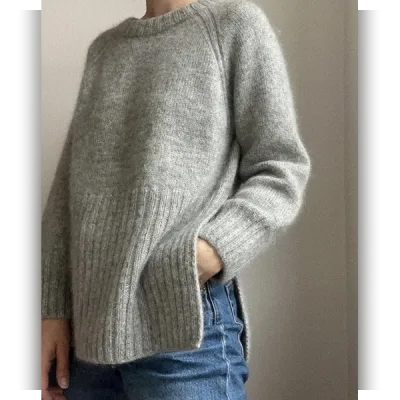 Пуловер оверсайз с высокими разрезами Eun Sweater Light - Ane Fiskum Sunde