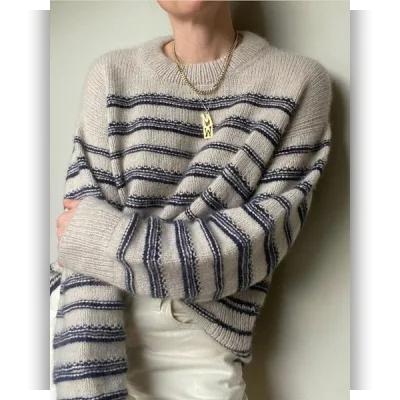 Пуловер с японским плечом спицами сверху Structure loop sweater - Other Loops