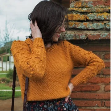 Пуловер с узором на рукавах Pumpkin Time - Camille K