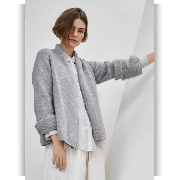 Реглан Raglanjacke mit Schalkragen glatt rechts - Lana Grossa