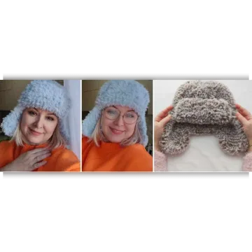 Шапка ушанка из фактурной пряжи - Оля Серёжина