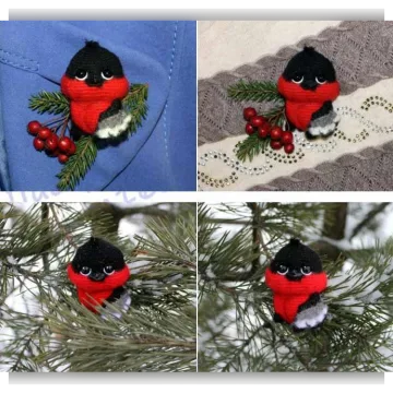 Снегирь. Брошь