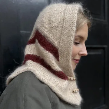 Стильный капюшон необычной конструкции Karen, вязаный спицами сверху - NORgardknitters