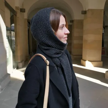 Стильный шарф-капюшон полупатентной резинкой Nomad - Susanne Müller