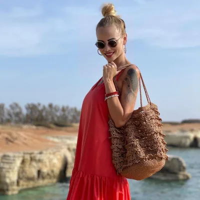 Сумка из рафии Lace_bag - blackmoor.knitting