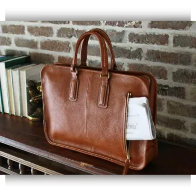 Сумка-портфель из кожи, модель BDQ-31 - LetZ pattern