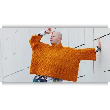 Свитер бокси спицами Extra Texture - Стивен Вест